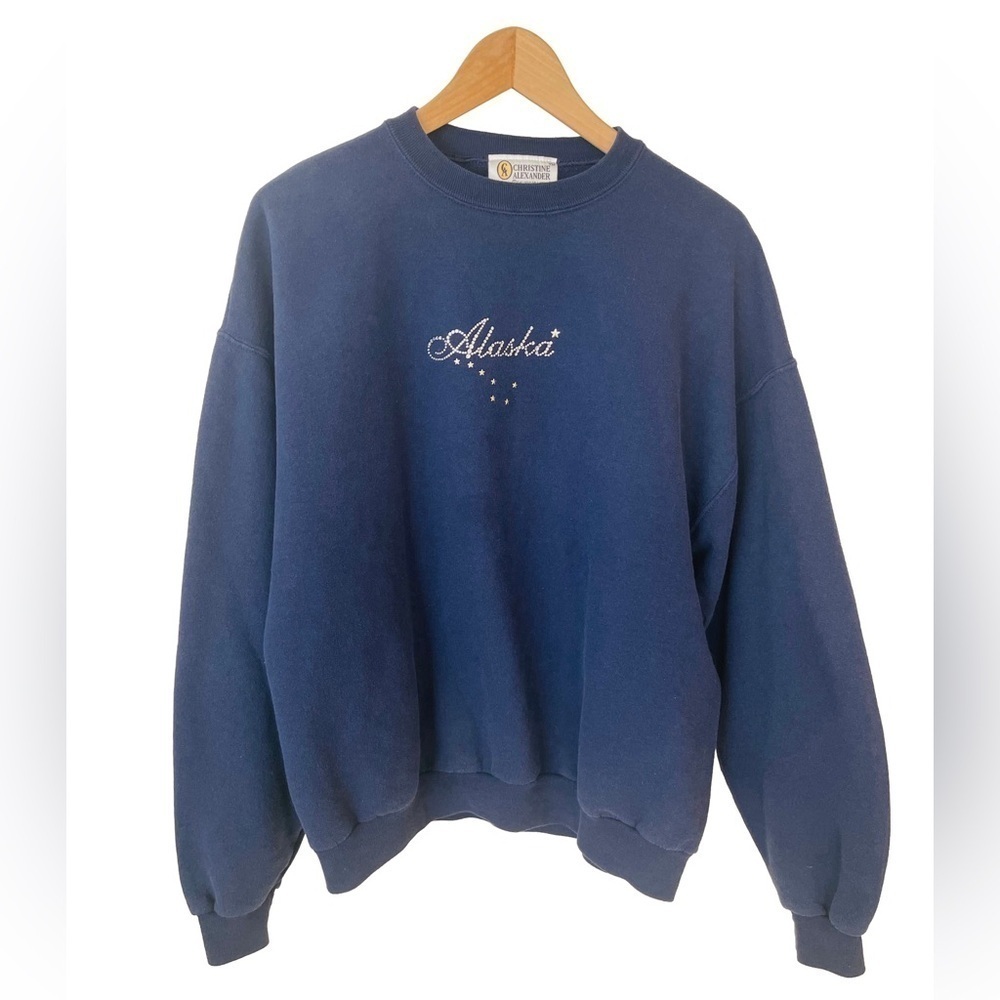 Christine Alexander Women’s Alaska Blue Pullover Sweatshirt Size X-Large - Picture 1 of 4